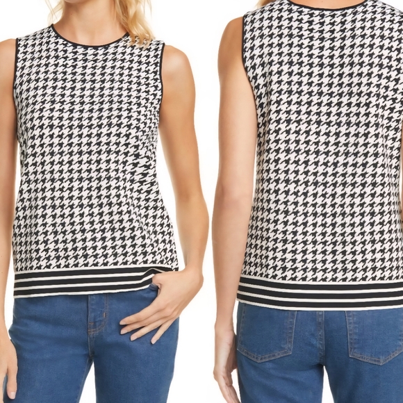 Ted Baker London Stylish Syrenia Black/White Houndstooth Top - Picture 10 of 10